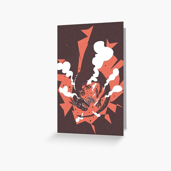 A dragon and a knight Greeting Card
