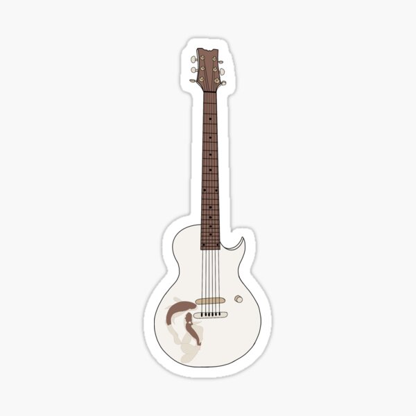 Koi Fish Electric Guitar Illustration Sticker