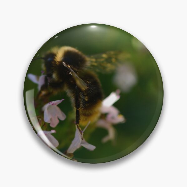 Item preview, Close up of bee on pink oregano flowers designed and sold by wineandwords.