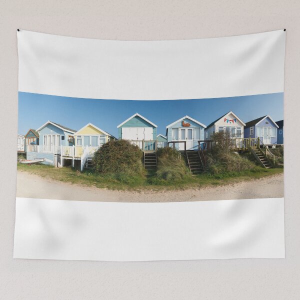 Item preview, Panoramic view of beach huts in Dorset, England designed and sold by adrianbrockwell.