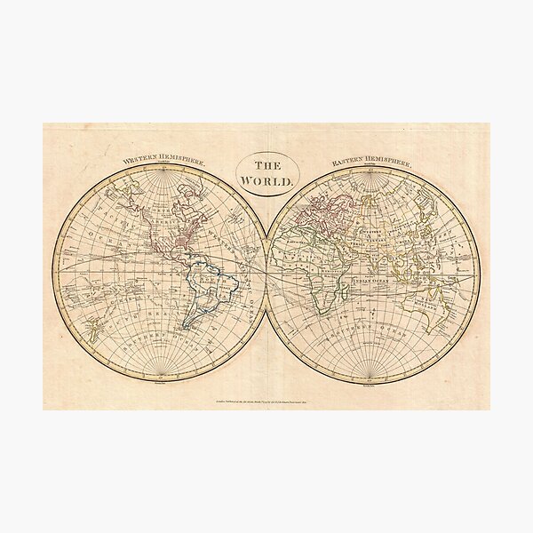Item preview, Vintage Map of The World (1799) 3 designed and sold by BravuraMedia.