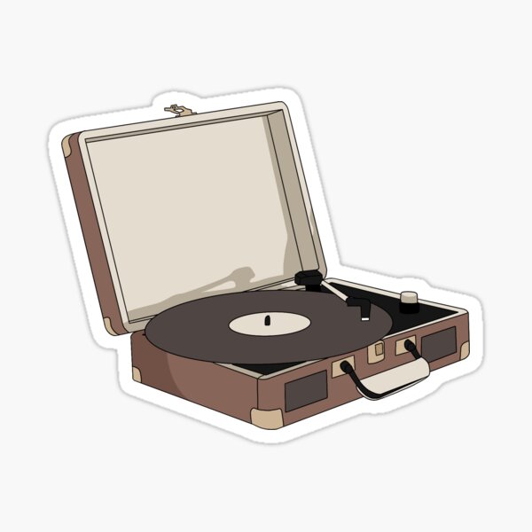 Vinyl Record Player Digital Illustration Sticker