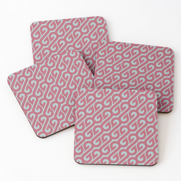 Item preview, Sigmoids & Flames Geometric Pattern – Raspberry & Aqua designed and sold by RoguePatterns.