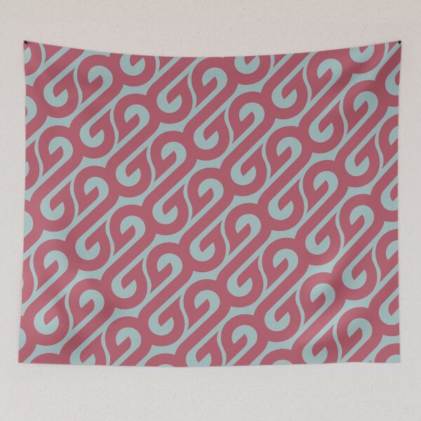 Item preview, Sigmoids & Flames Geometric Pattern – Raspberry & Aqua designed and sold by RoguePatterns.