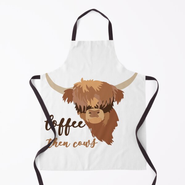 Item preview, Coffee then cows, Highland cow and funny quote designed and sold by orangerinka.
