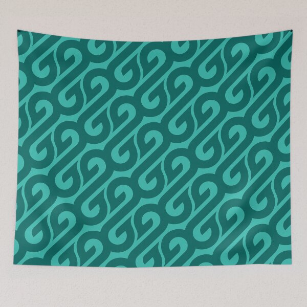 Item preview, Sigmoids & Flames Geometric Pattern – Teal designed and sold by RoguePatterns.