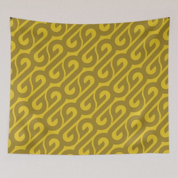 Item preview, Sigmoids & Flames Geometric Pattern – Mustard Yellow designed and sold by RoguePatterns.