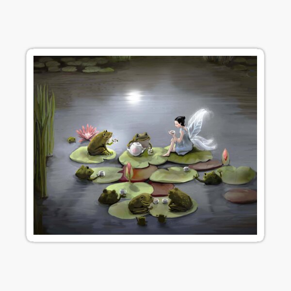 Frog and Fairy Tea Party Sticker