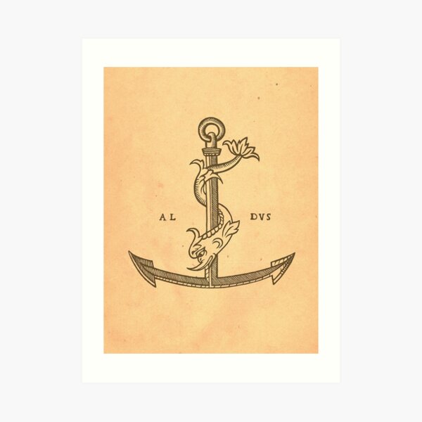 Aldus Manutius Printer Mark Lámina artística