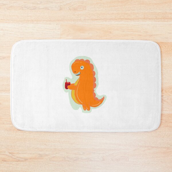 Item preview, Dino Boba Cartoon Illustration Bright Orange designed and sold by papaipapai198.