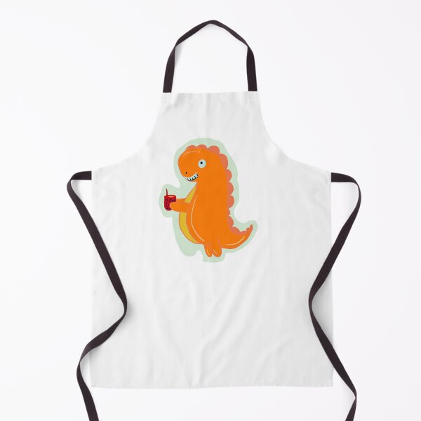 Item preview, Dino Boba Cartoon Illustration Bright Orange designed and sold by papaipapai198.