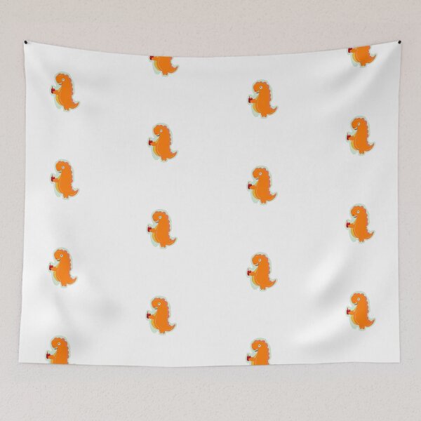 Item preview, Dino Boba Cartoon Illustration Bright Orange designed and sold by papaipapai198.