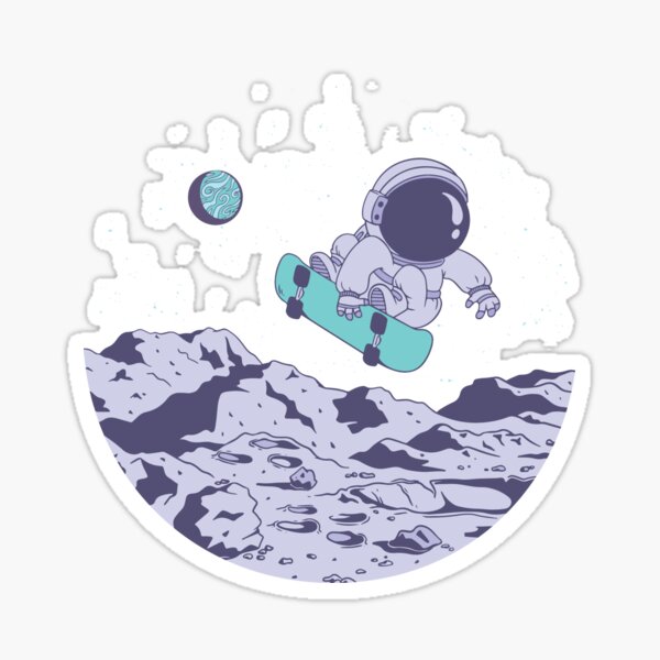 Artikel-Vorschau von Lustiger niedlicher Entwurf des Skaterastronauten, designt und verkauft von micreations.