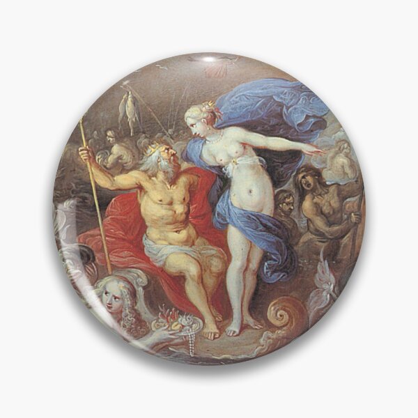 Item preview, King Neptune of the Oceans a Greek mythological painting vintage art designed and sold by Vintage Designs +.