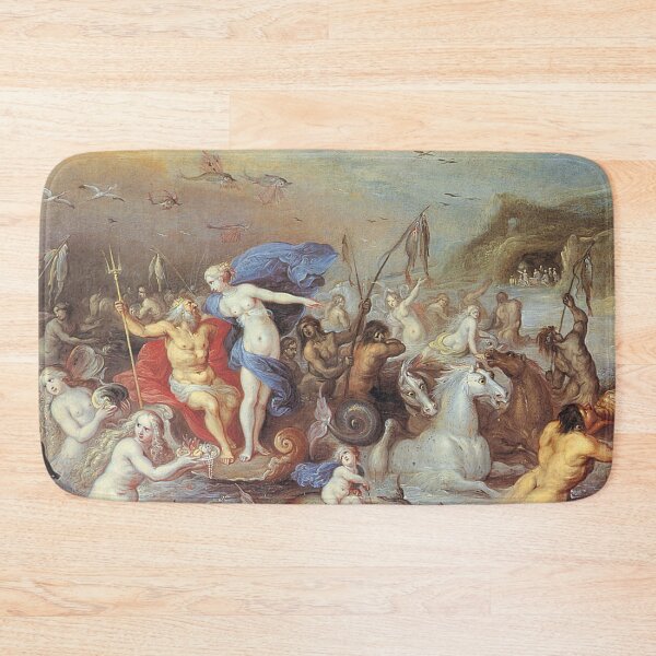 Item preview, King Neptune of the Oceans a Greek mythological painting vintage art designed and sold by Vintage Designs +.