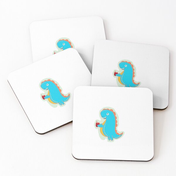 Item preview,  Dino Boba Cartoon Illustration Sky Blue designed and sold by papaipapai198.