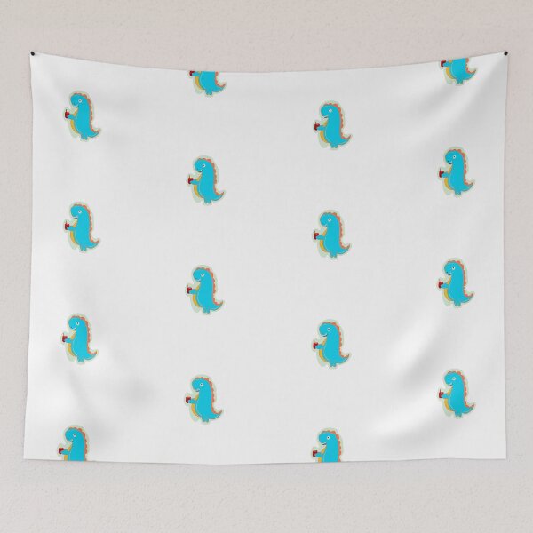 Item preview,  Dino Boba Cartoon Illustration Sky Blue designed and sold by papaipapai198.