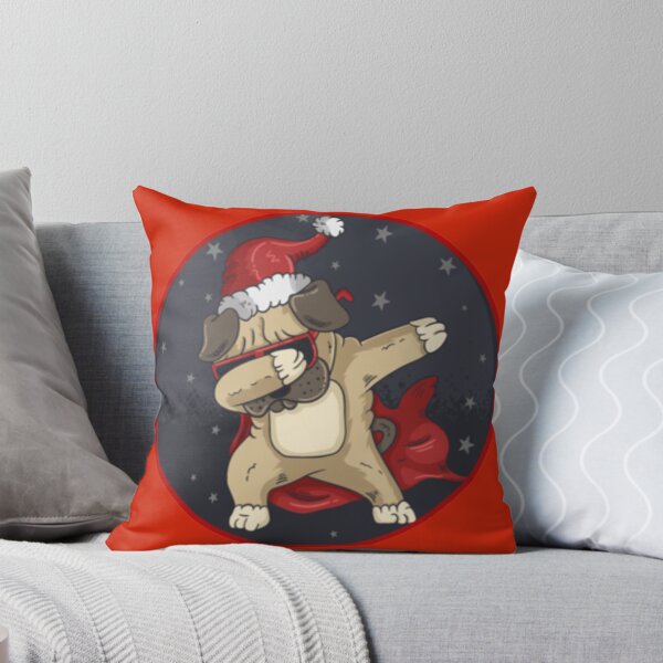 Artikelvorschau, Netter Hund, der Santa Hat Dabbing Dance Ilustration trägt entworfen und verkauft von CartoonTshirtD.