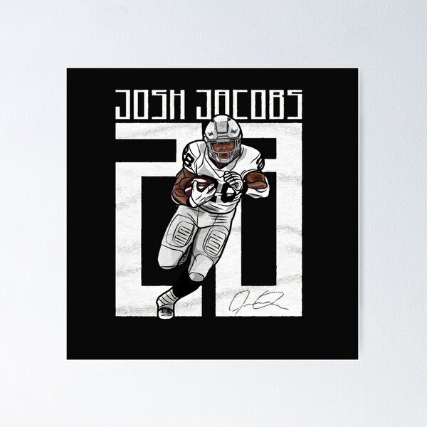 Josh Jacobs Poster Las Vegas Raiders Football Art Illustrated Print
