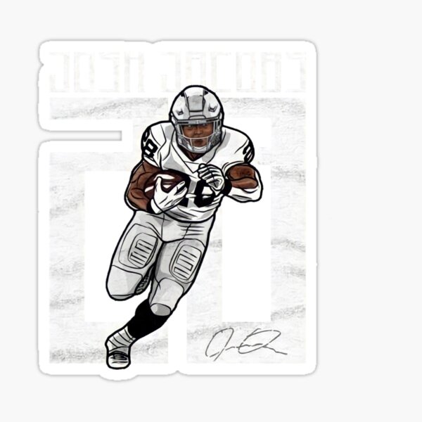 Josh Jacobs Football Paper Poster Raiders 2 - Josh Jacobs - Sticker