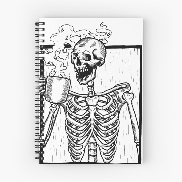 Item preview, Skeleton Vintage Picture with Smiling Skull drinking Coffee Swea designed and sold by PanZhi.
