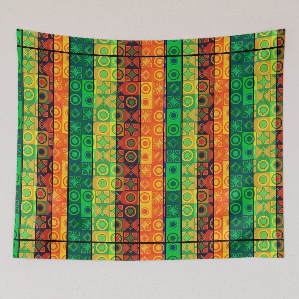 Artikelvorschau, Afrikanisches Musterdesign mit geometrischen Kunstwerken der fantastischen Farben entworfen und verkauft von DOLINOS.