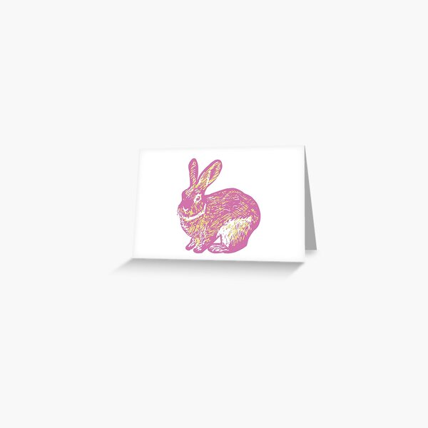 Rabbit - pink Greeting Card