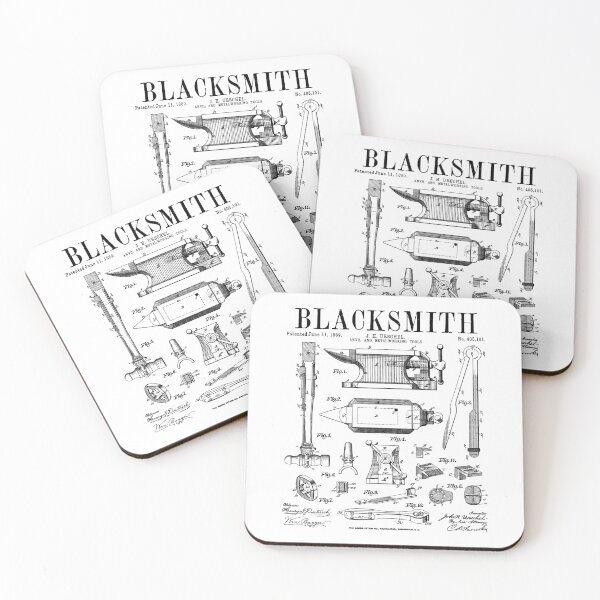 Item preview, Blacksmith Anvil And Tools Vintage Patent Drawing Print designed and sold by GrandeDuc.