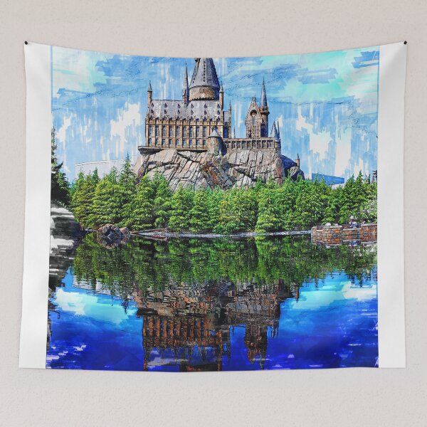 Item preview, Castle By The Lake Sketch. For Vintage Castle Lovers. designed and sold by ColortrixArt.