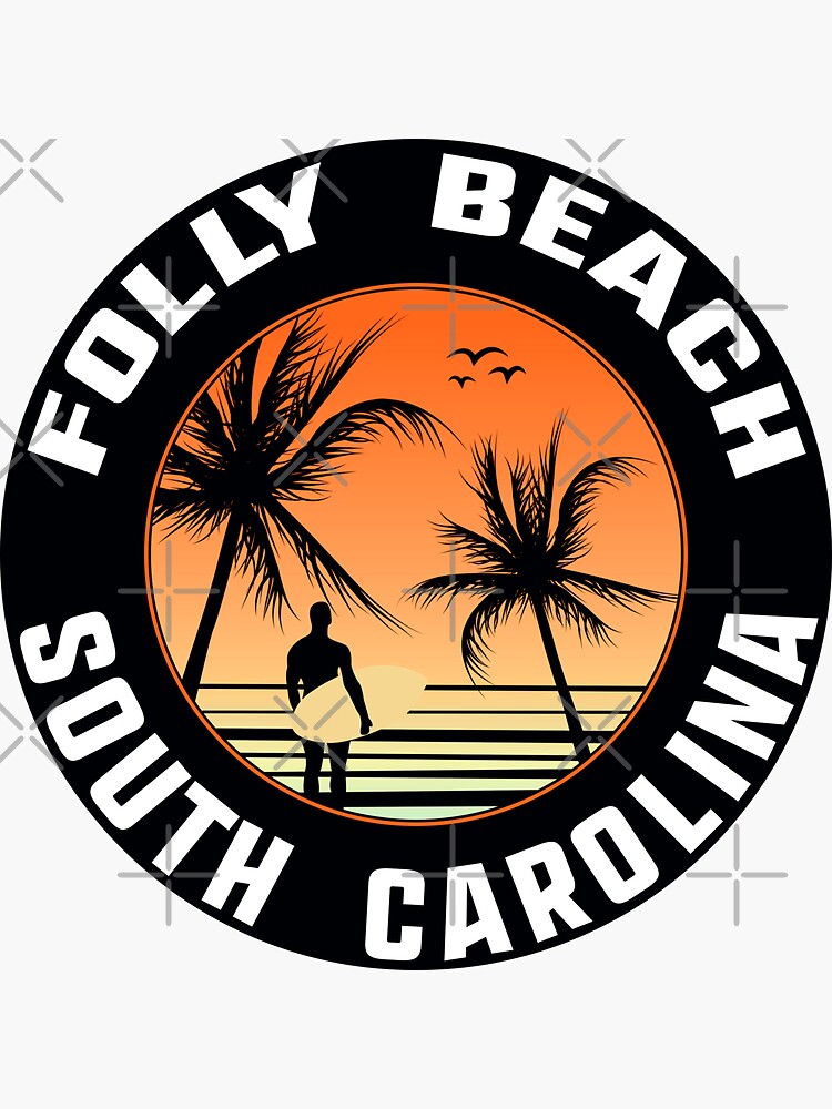 Folly Beach South Carolina Sticker For Sale By Myhandmadesigns