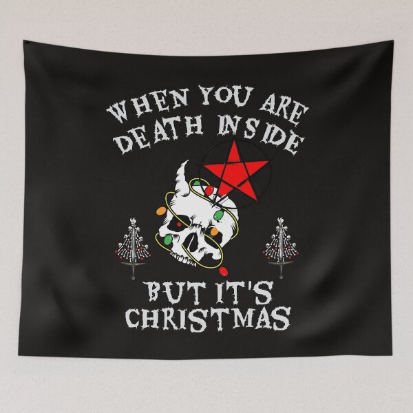Item preview, When you're dead inside but it's christmas - The Holiday Season funny Skull and pentagram star designed and sold by MyFreakyWorld.