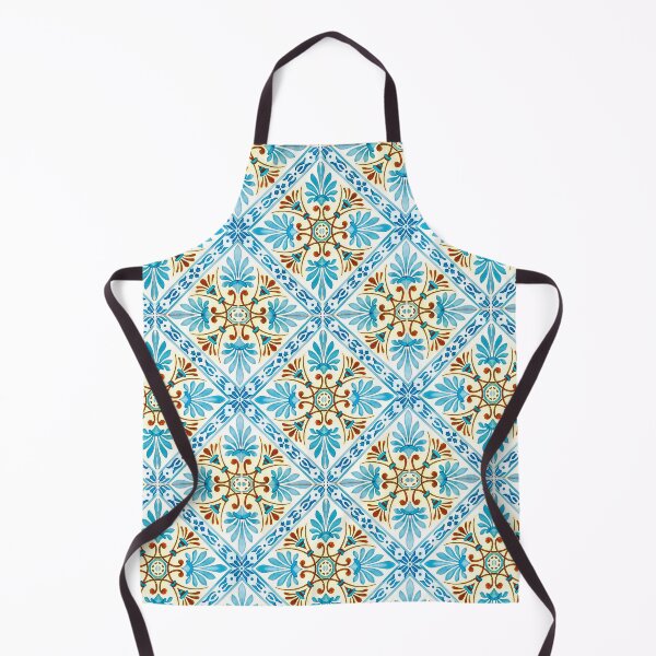 Item preview, Vintage blue floral Sicilian style Meditteranean pattern designed and sold by PG Illustration.
