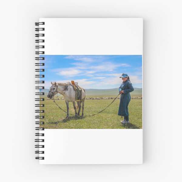 Item preview, A happy female mongolian herder and her horse designed and sold by SnapTPhotograph.