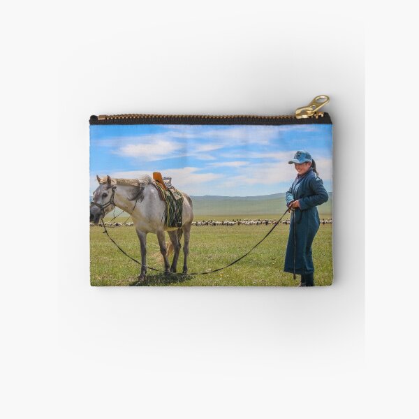 Item preview, A happy female mongolian herder and her horse designed and sold by SnapTPhotograph.