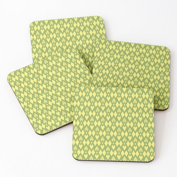 Item preview, Symmetrical Diamonds Geometric Pattern – Green & Yellow designed and sold by RoguePatterns.