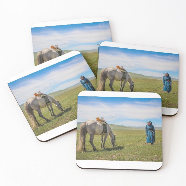 Item preview, A happy female mongolian herder and her horse designed and sold by SnapTPhotograph.