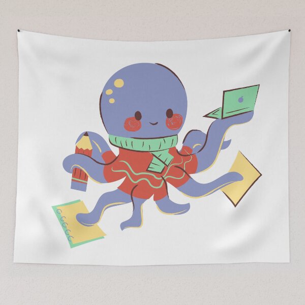 Item preview, Cute working octopus designed and sold by afrapaints.