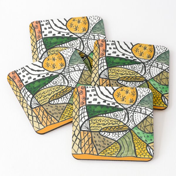 Item preview, Patterned Indian Gold colour mix doodle designed and sold by Melindrea.