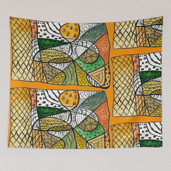 Item preview, Patterned Indian Gold colour mix doodle designed and sold by Melindrea.