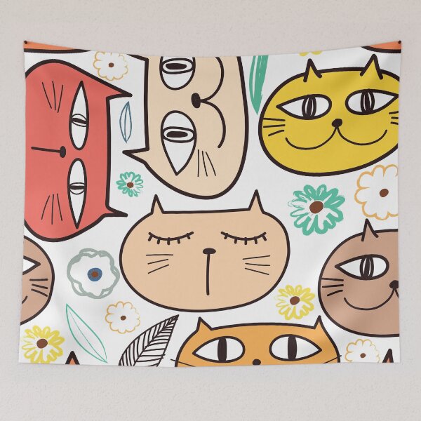 Item preview, Kawaii Cute Cats & Flowers designed and sold by Walk-It-Off.