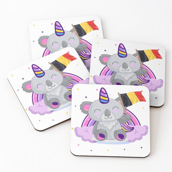 Item preview, Koala-unicorn celebrate Belgium day gift - Koalacorn digital illustration designed and sold by OMCreative.