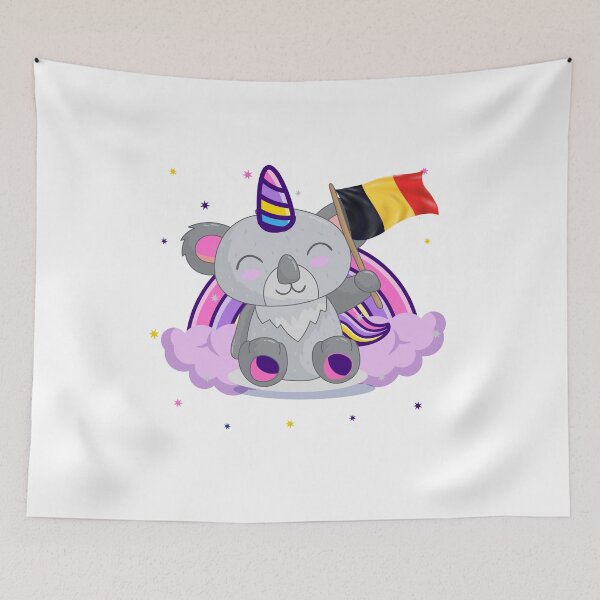 Item preview, Koala-unicorn celebrate Belgium day gift - Koalacorn digital illustration designed and sold by OMCreative.