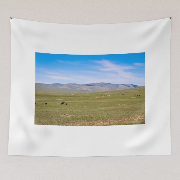 Item preview, Cattle grazing on a Mongolian grassland steppe designed and sold by SnapTPhotograph.