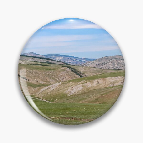 Item preview, Rolling Mongolian hills and mountains, with a blue cloudy sky designed and sold by SnapTPhotograph.