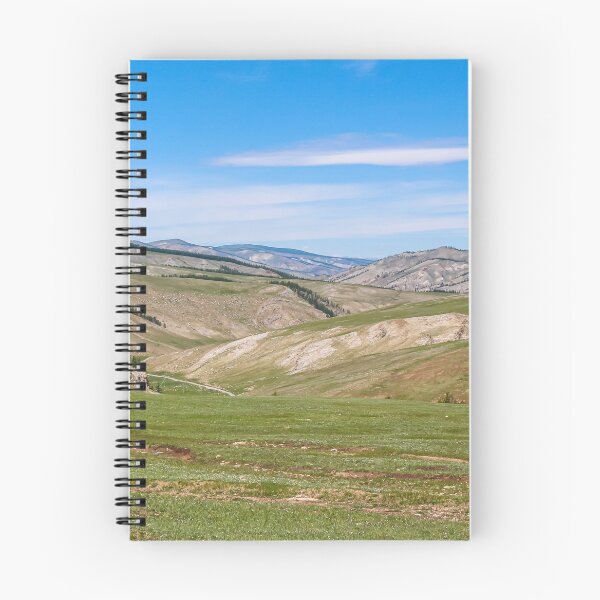 Item preview, Rolling Mongolian hills and mountains, with a blue cloudy sky designed and sold by SnapTPhotograph.