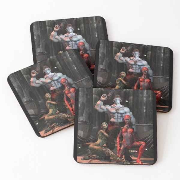 Item preview, Alien hero with girls (3) designed and sold by 3D-Warrior.