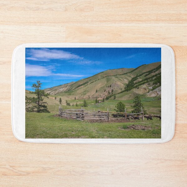 Item preview, A cattle pen in the Mongolian mountains, surrounded by grassland designed and sold by SnapTPhotograph.