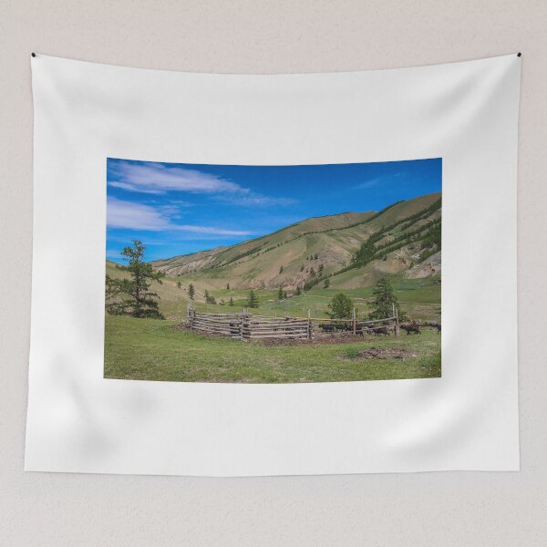 Item preview, A cattle pen in the Mongolian mountains, surrounded by grassland designed and sold by SnapTPhotograph.