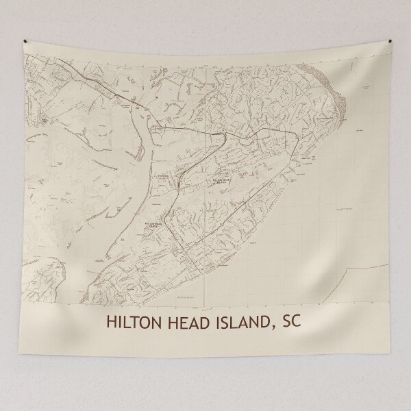 Item preview, Hilton Head Island, SC Topographical Map Vintage designed and sold by PGHPhotoCo.