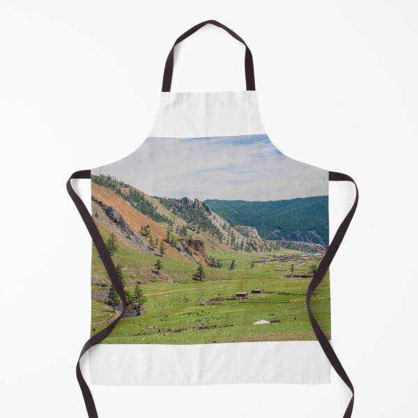 Item preview, A view down a river valley, with the town of Altraga in the distance, Mongolia designed and sold by SnapTPhotograph.